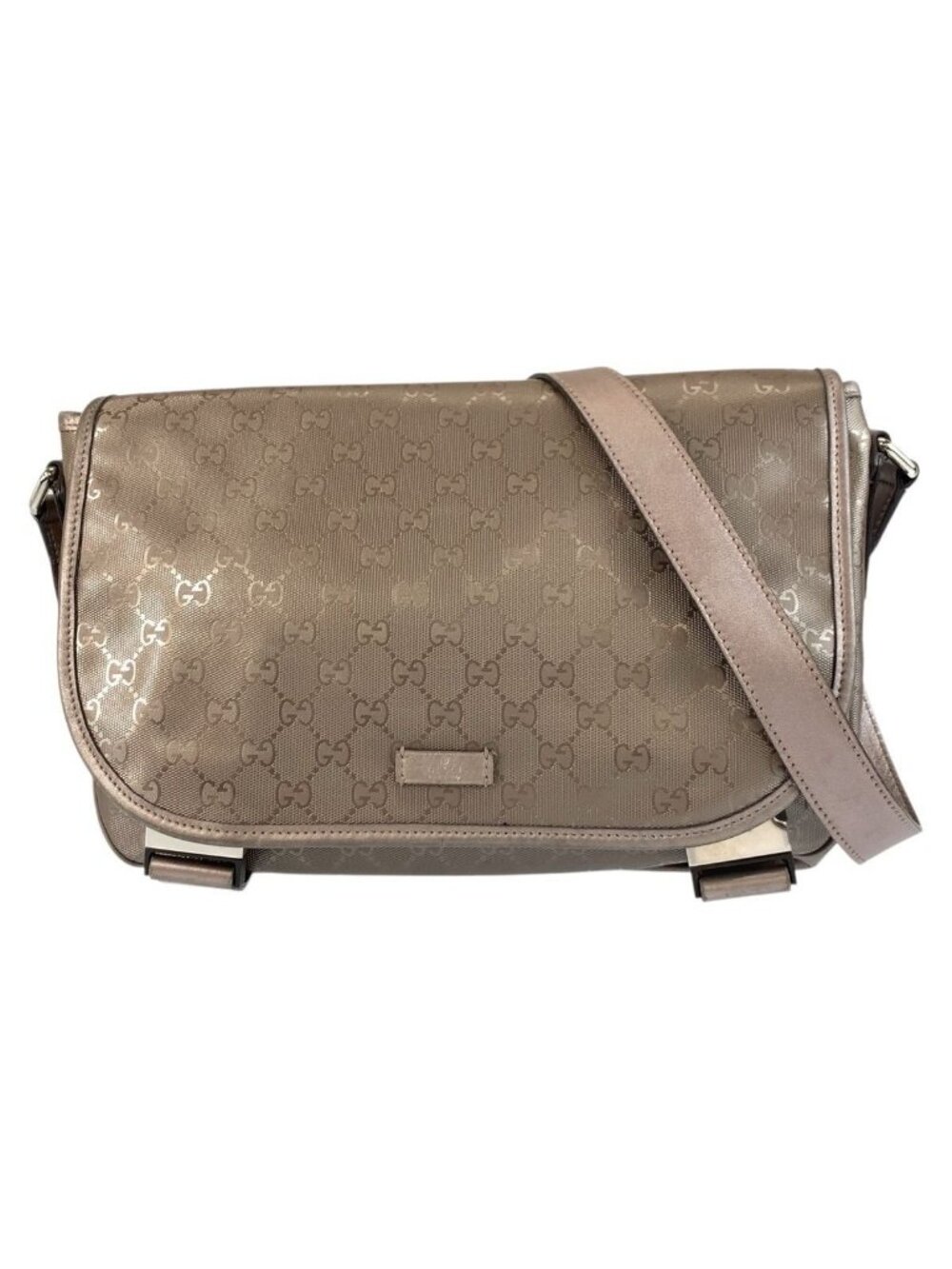 Gucci GG Supreme Metallic Brown Silver Shoulder Bag